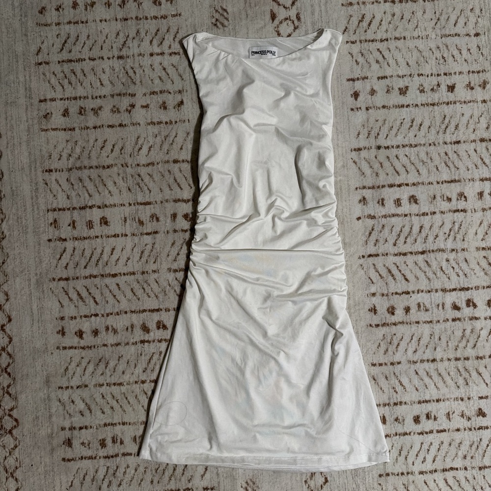 Princess Polly White Ruched Midi Dress
